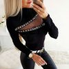 The Best Fashion Women Sweatshirt Ladies Casual Long Sleeve Sweat Top Pullover Crew Neck Jumper Work Jersey Top New Online - Hplify