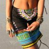The Best Fashion Women Vintage National Style High Waist Summer Beach Stretch Pencil Bodycon Floral Skirt Slim Fit Casual Buttoms Online - Hplify