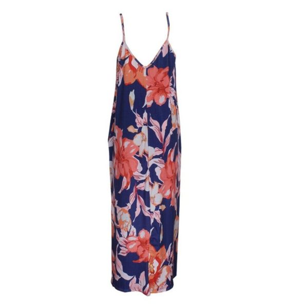 The Best Fashion Women's Maxi Long Boho Dress Hot V Neck Sleeveless New Floral Summer Beach Cocktail Party Loose Sundress Online - Hplify