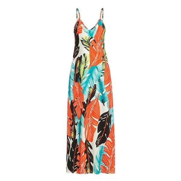 The Best Fashion Women's Maxi Long Boho Dress Hot V Neck Sleeveless New Floral Summer Beach Cocktail Party Loose Sundress Online - Hplify