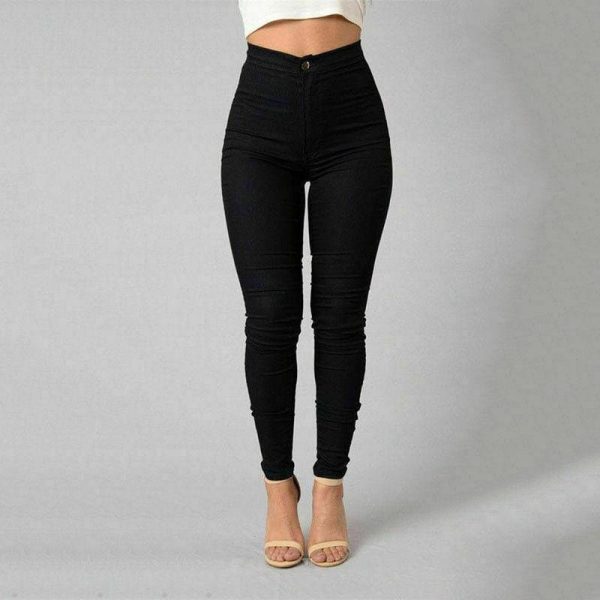 The Best Female Trousers High Waist Stretch Slim Pencil Trousers Women Clothing Pants Sexy Ladies Plus Size Skinny Pants S-3XL Online - Hplify