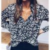 The Best Floral Print OL Ladies Long Sleeve V-Neck Loose Blouse Tops Outdoor Women Clothes Online - Hplify