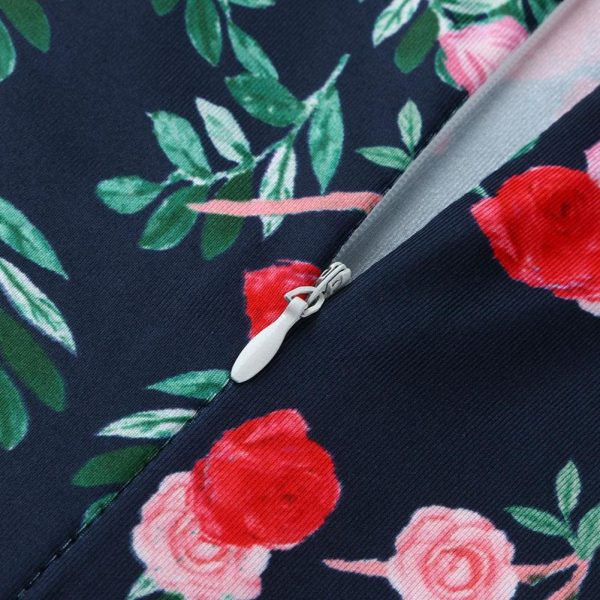 The Best Floral Print Sundress Lady Half Sleeve Fit and Flare Party Dress Sundress Plus Size Online - Hplify