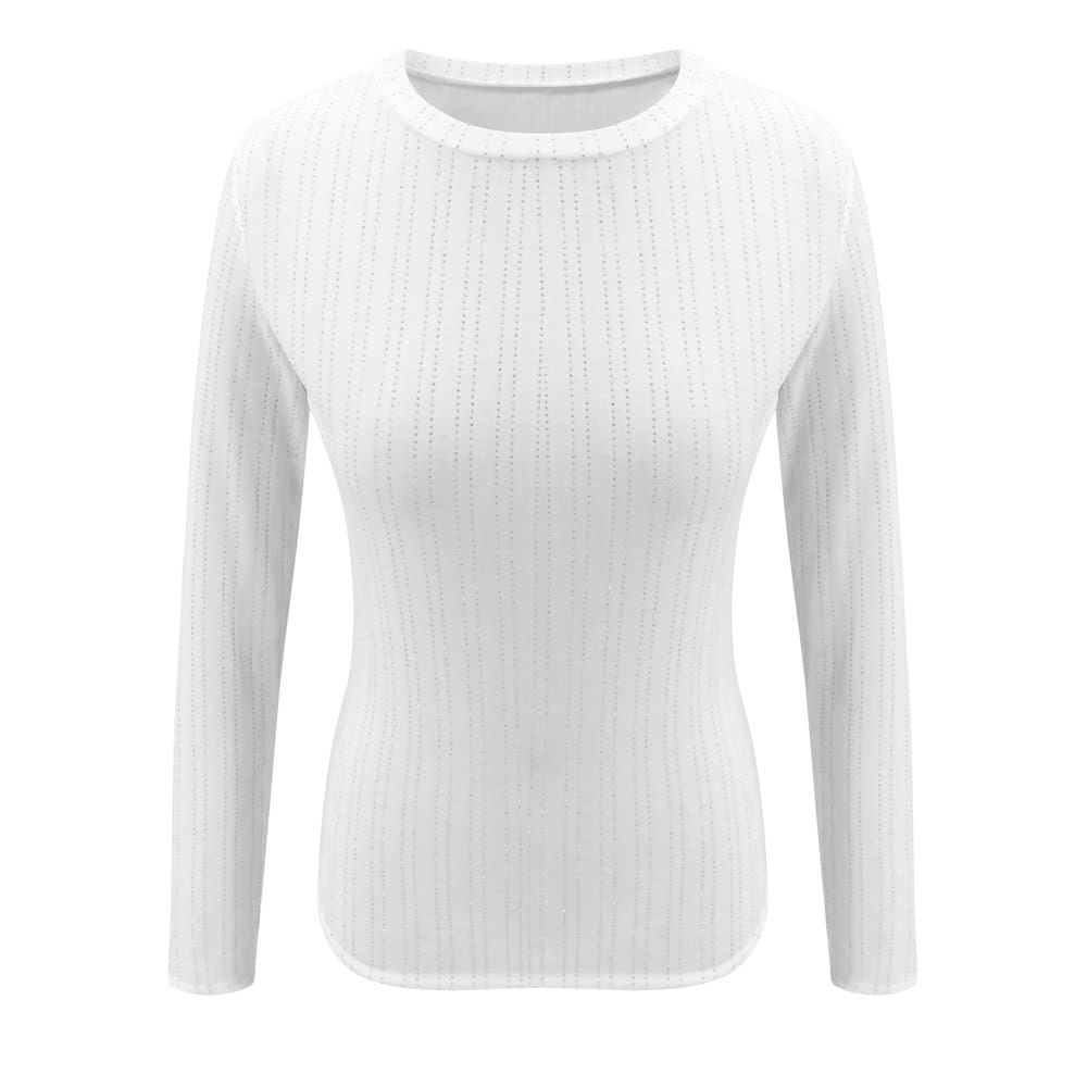 New Women Long Sleeve Loose Tee Shirts Fashion Ladies Autumn Winter Diamond Shining Casual Slim Fit Blouse Tops Shirt