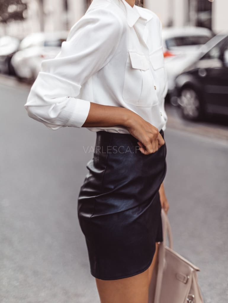 Women Leather Asymmetrical Mini Skirt Fashion Ladies High Waist Strappy Bodycon Hip Pencil Short Skirt Clubwear