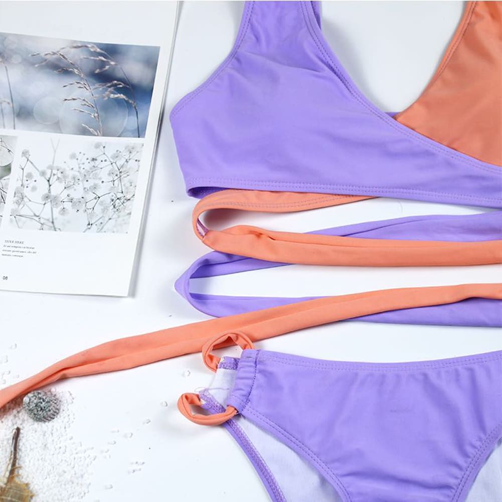 2PCS Womens Padded Bra Push-up Swimwear Bikini Set Swimsuit Bathings Swimming Costume