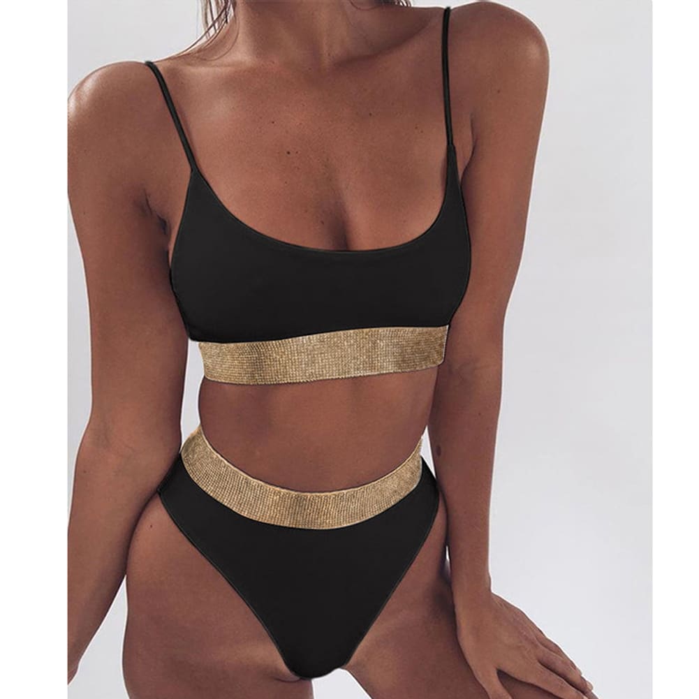 Women Push Up Padded Bikini Sequin Swimsuit Swimwear Beachwear Bathing Suit