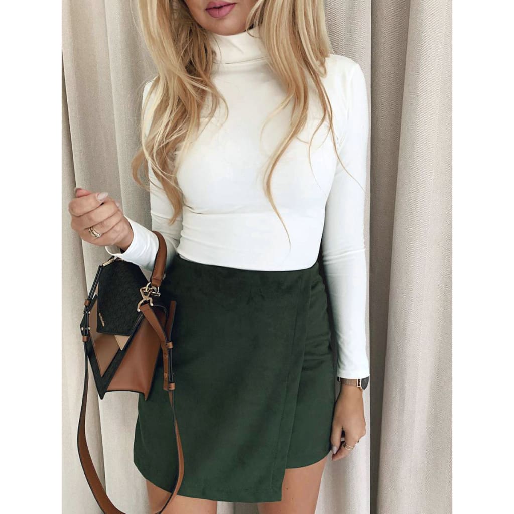Irregular Lady Skirt Female Summer Solid High Waist A-line Mini Skirt