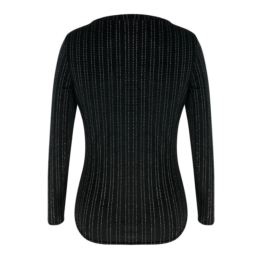 New Women Long Sleeve Loose Tee Shirts Fashion Ladies Autumn Winter Diamond Shining Casual Slim Fit Blouse Tops Shirt