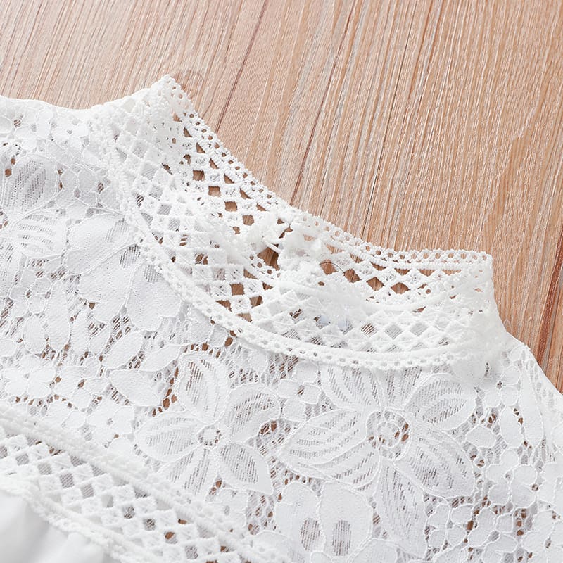 Fashion Womens Hollow Lace Long Sleeve Loose Blouse Tops Spring Casual Jumper Basic Tee Shirt Top