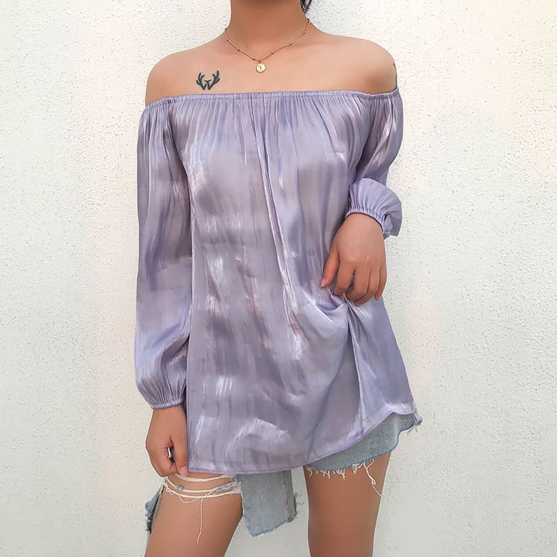 Women Off Shoulder Autumn Summer Blouse Top Ladies Long Sleeve Casual Tops Shirt Holiday Beach Streetwear