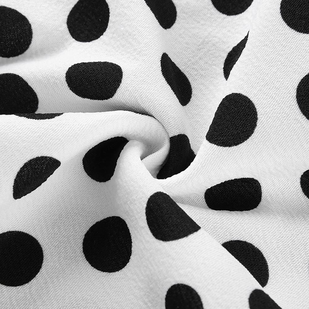 Fashion Ladies Women Off Shoulder Long Sleeve Polka Stretch Bardot Romper Jumpsuit Bodysuit Leotard Top