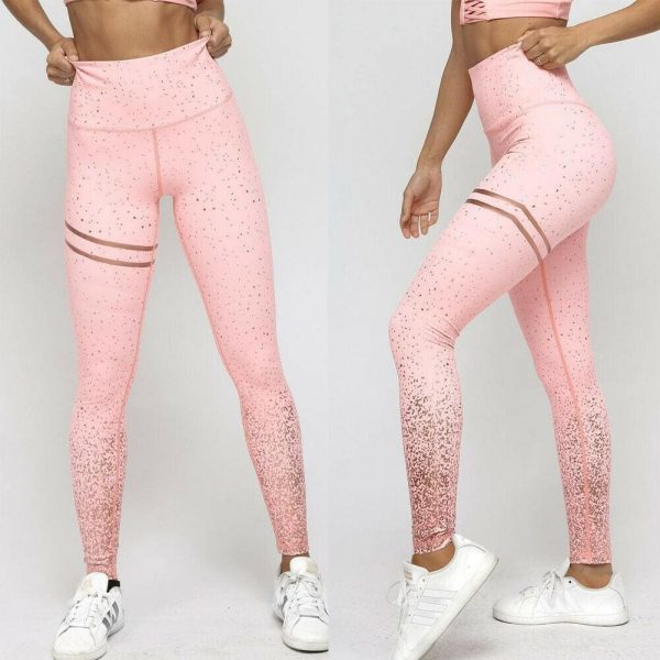 The Best High Waist Gym Leggings Women Running Fitness Clothing Wear Jogging Pants Casual Workout Athletic Floral Skinny Pants Online - Hplify