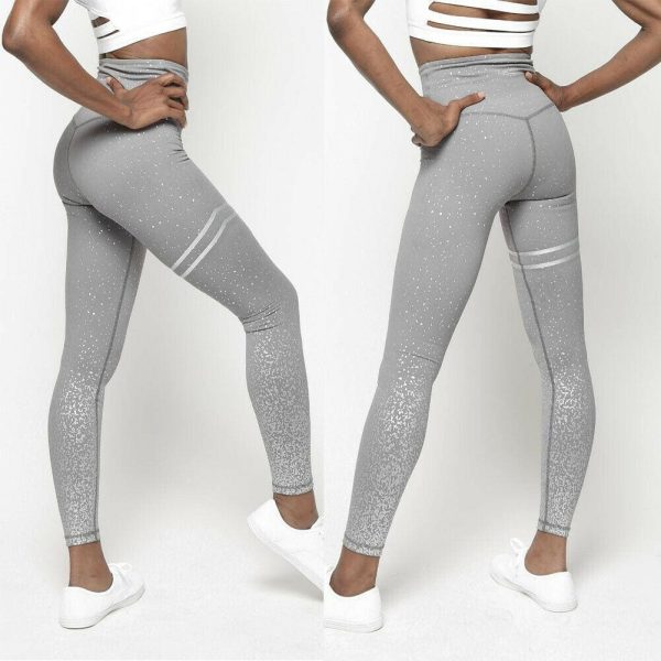 The Best High Waist Gym Leggings Women Running Fitness Clothing Wear Jogging Pants Casual Workout Athletic Floral Skinny Pants Online - Hplify
