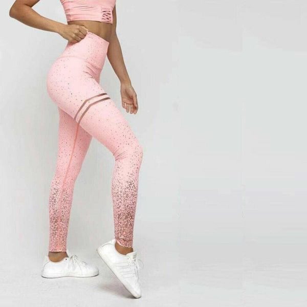 The Best High Waist Gym Leggings Women Running Fitness Clothing Wear Jogging Pants Casual Workout Athletic Floral Skinny Pants Online - Hplify