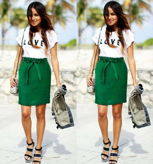 The Best High Waist Short Skirt Sexy Women Bandge Mini Skirt OL Ladies Summer Fashion Bodycon Pencil Skirt Sundress Online - Hplify