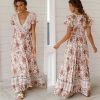 The Best Holiday Long Dress Women's Boho Dresses Lady Boho Floral V-neck Long Maxi Dress Summer Beachwear Sundress Online - Hplify
