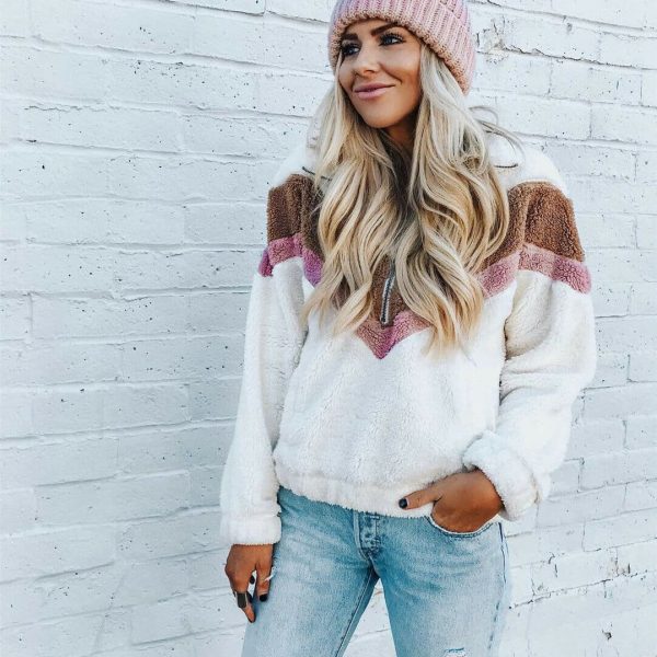 The Best Hoodie Sweatshirt Women Warm Teddy Bear Fleece Zip Outwear Overcoat Jumper Top Pullover Blouse Tops Online - Hplify