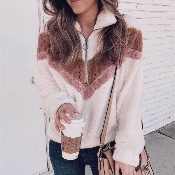 The Best Hoodie Sweatshirt Women Warm Teddy Bear Fleece Zip Outwear Overcoat Jumper Top Pullover Blouse Tops Online - Hplify
