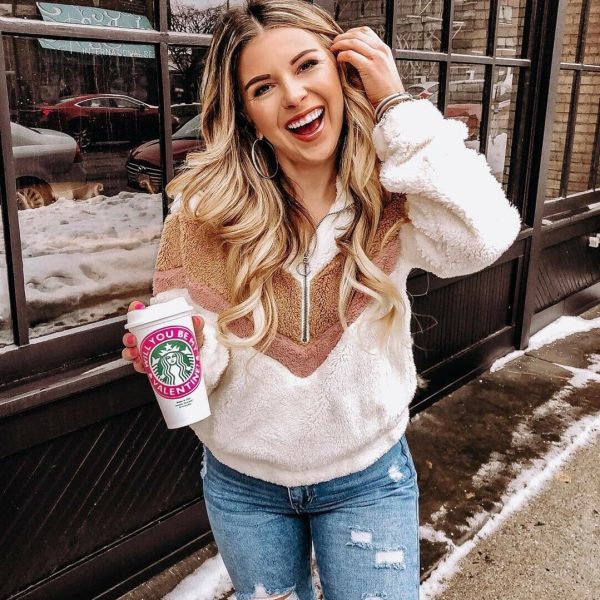The Best Hoodie Sweatshirt Women Warm Teddy Bear Fleece Zip Outwear Overcoat Jumper Top Pullover Blouse Tops Online - Hplify