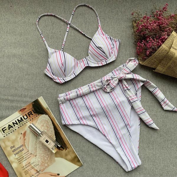 The Best Hot Bikinis Swimwear Women Bathing Suit High Waist Padded Bikini Female Swimsuit Beachwear Strap Leopard Biquini Set Online - Hplify
