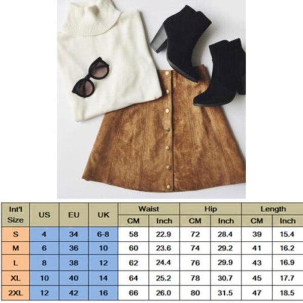 The Best Hot Fashion Elegant Women Ladies Summer Skirts High Waist Single Breasted Button Solid Slim A-Line Suede Leather Mini Skirts Online - Hplify