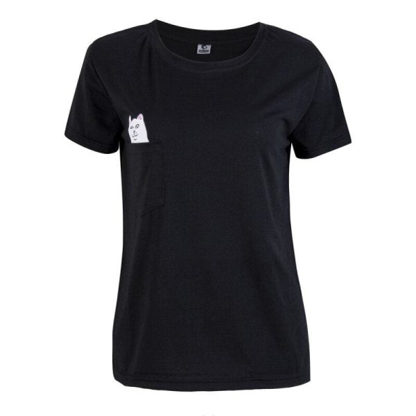 The Best Hot Summer Men Women Pocket Cat Ptint T-Shirt Fashion Casual Cotton Loose Short Sleeveless O-Neck  Shirt Tops Online - Hplify