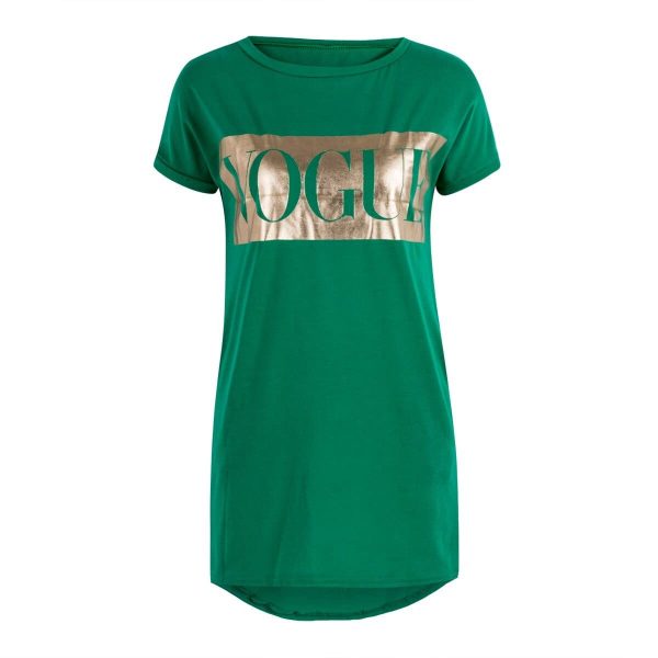 The Best Hot Women's Casual Summer Top Dress Short Sleeve VOGUE Tee Shirt Femme Party Loose Fashion Basic Shirt Dress Online - Source Silk