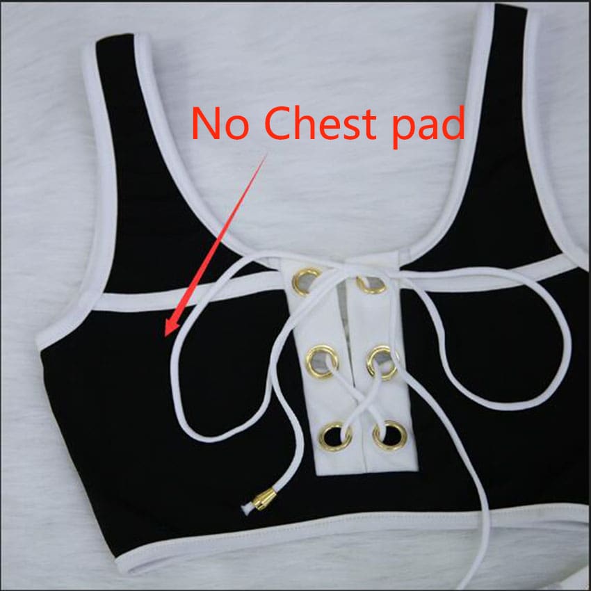 Two-Pieces Women Ladies Slim Swimming Costume Lace High Waist Summer Bandge Swimwear Sport Bikini Set Bathing Suit Bechwear