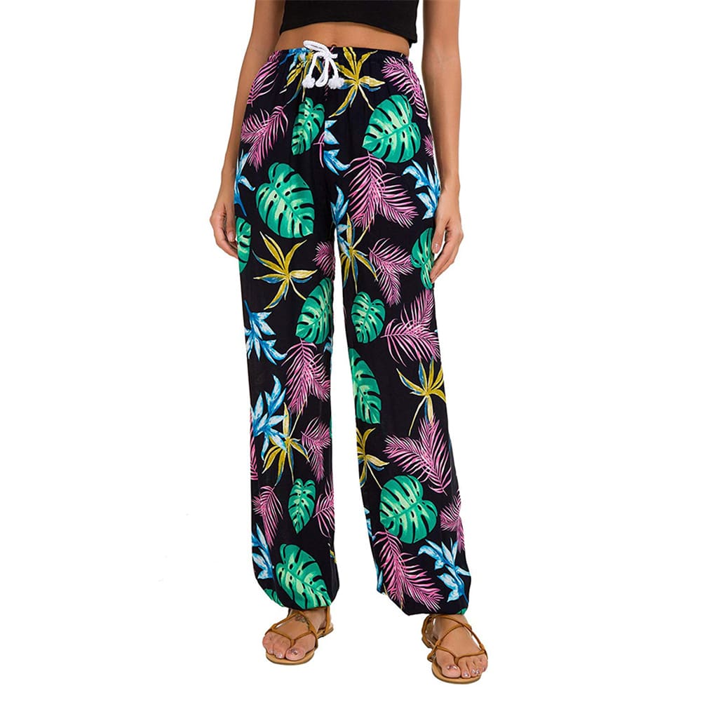 Women Fashion Ladies Casual Loose Long Pants Hippie Wide Leg Gypsy Unique Design Summer Trousers Leisure Wear