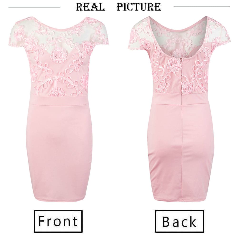 Elegant Women Mesh Flower Bodycon Vintage Holiday Sexy Lady Backless Summer Beach Club Mini Sundress