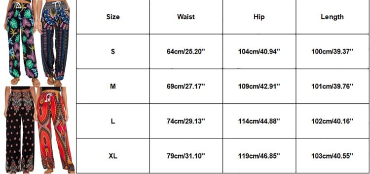 Women Fashion Ladies Casual Loose Long Pants Hippie Wide Leg Gypsy Unique Design Summer Trousers Leisure Wear