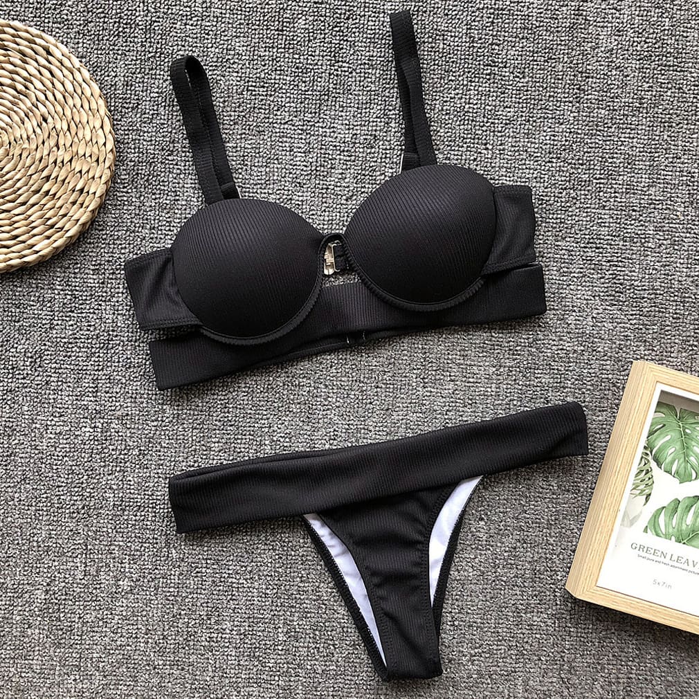 Women Knotted Bikini Set Summer Hot Female Bandage Low Waist Push-Up Padded Swimwear Swimsuit Bathing Beachwear