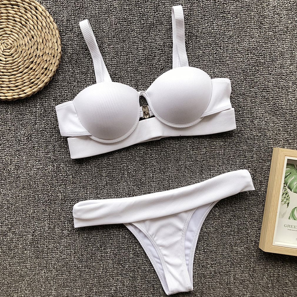 Women Knotted Bikini Set Summer Hot Female Bandage Low Waist Push-Up Padded Swimwear Swimsuit Bathing Beachwear