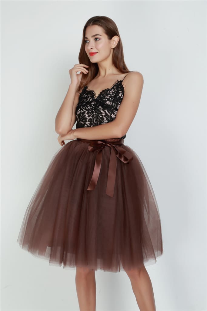 Women Layers Tulle Midi Skirt Fashion Princess Girls Ballet Tutu Dance Skirt High Waist Summer Pleated Beach Skirt