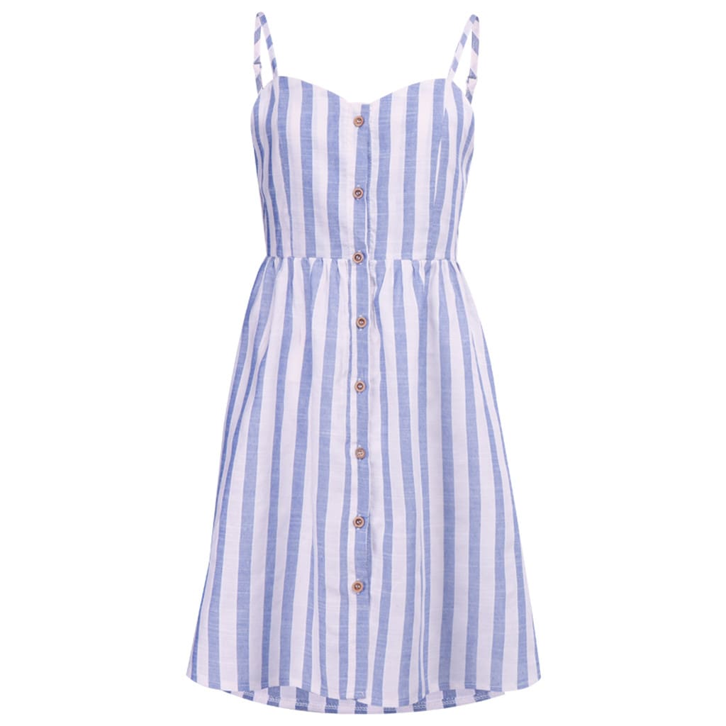 Women Strappy Off Shoulder Striped Bow Open Back Short Mini Dress