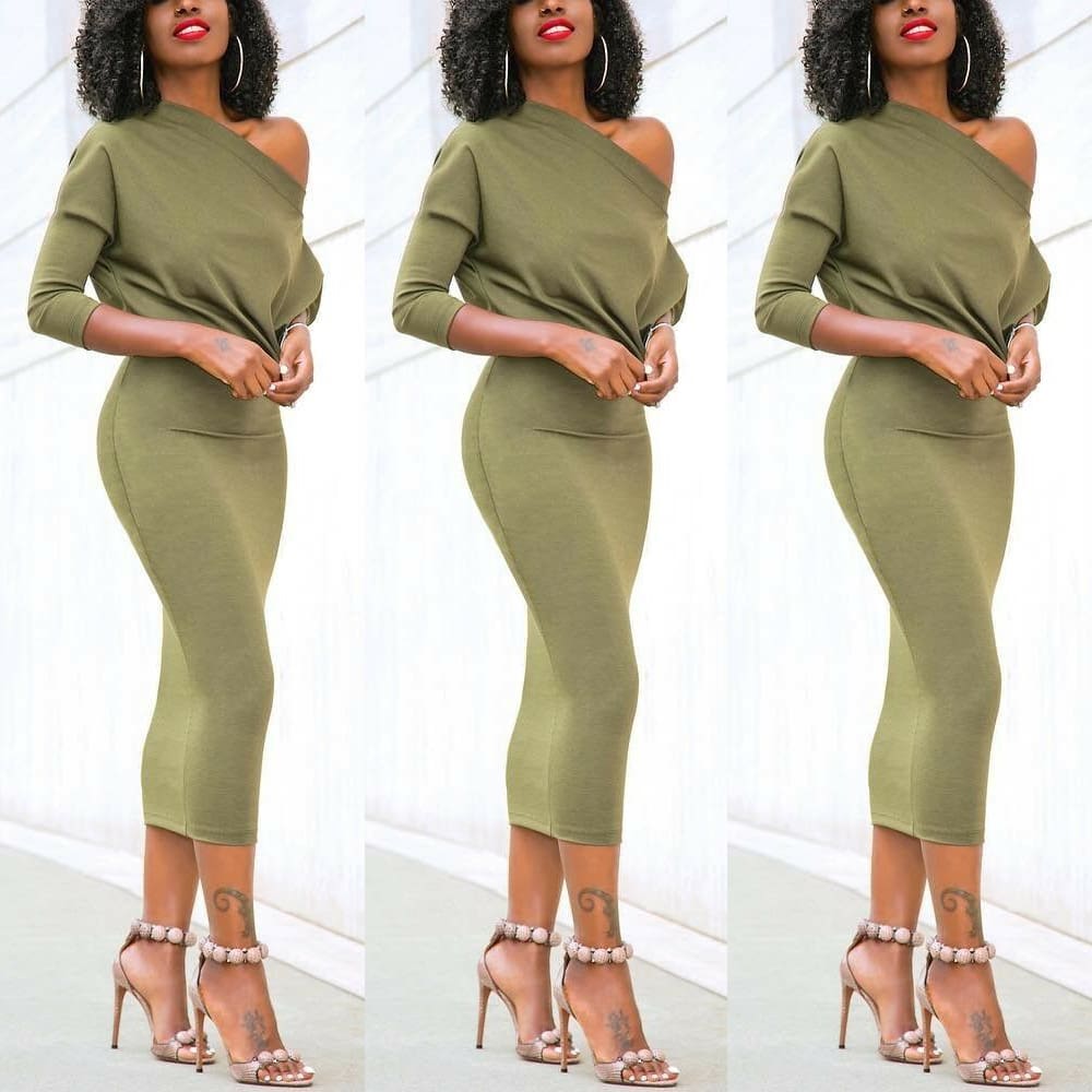 Elegant Womens Off Shoulder Bandage Bodycon Dress