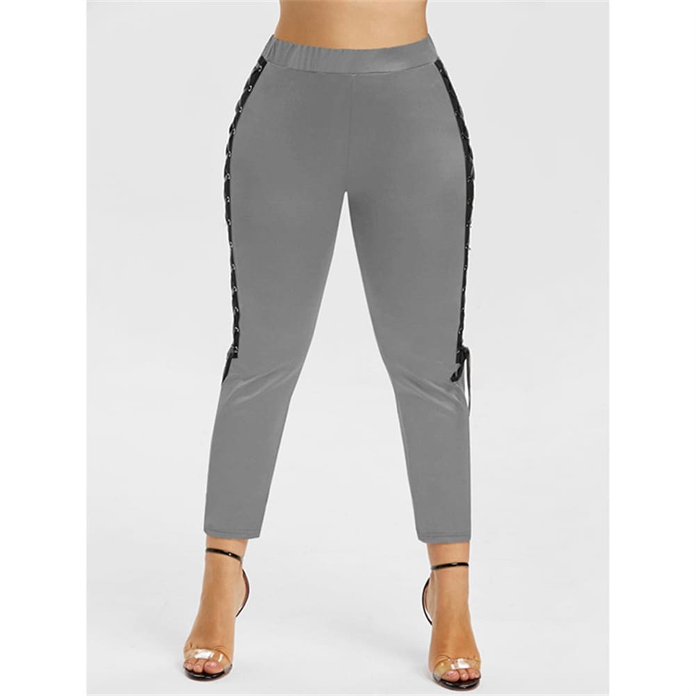 Plus Size Summer Women Leggings Elastic Waist Skinny Stretch Pants Ladies Casual Gym Workout Push Up Trousers Bottom XL-4XL