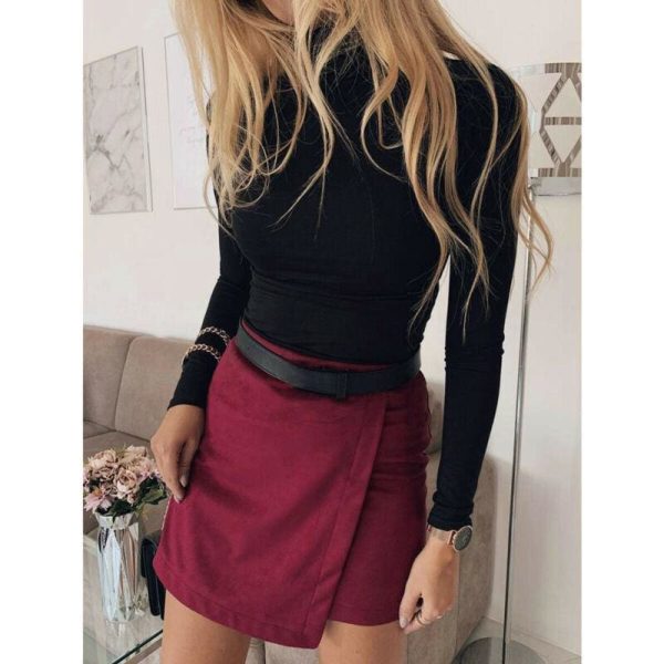 The Best Irregular Lady Skirt Female Summer Solid High Waist A-line Mini Skirt Online - Hplify