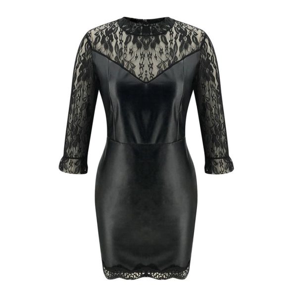 The Best Lace Long Sleeve Bodycon Mini Dress OL Ladies Casual Office Workout Dresses Online - Hplify