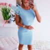 The Best Lace Short Sleeve Bandage Bodycon Mini Dress Gown Dress Sundress Online - Hplify