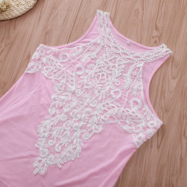 The Best Lace Tank Top Vest Blouse Sleeveless Fashion Solid Beach Crop Top Shirt Cami Top Online - Hplify