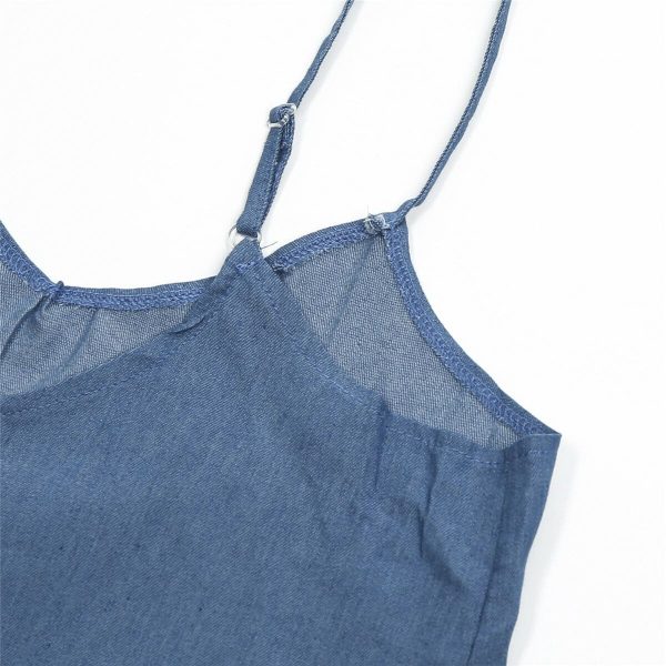 The Best Ladies Boho Backless Summer Long Denim Maxi Dress Online - Hplify