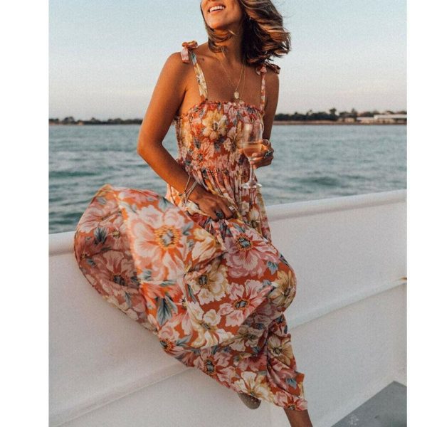 The Best Loose Strap Dress Summer Sexy Boho Camis Befree Maxi Dress Floral Plus Sizes Dresses Online - Hplify