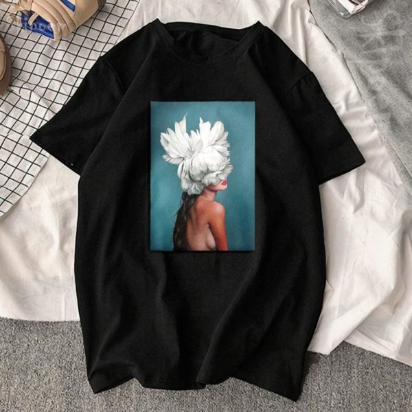 The Best New Cotton Harajuku Aesthetics Print T-shirt  Short Sleeve Tops & Tees Online - Hplify