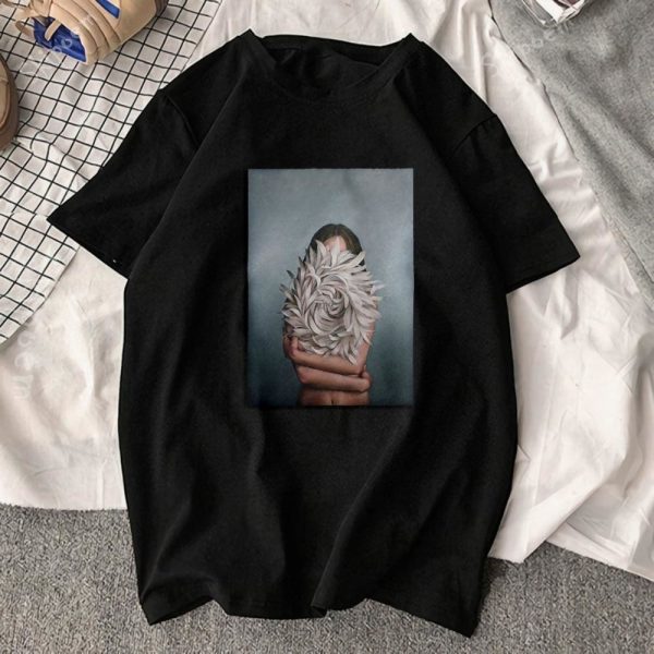 The Best New Cotton Harajuku Aesthetics Print T-shirt  Short Sleeve Tops & Tees Online - Hplify