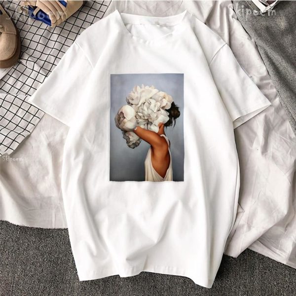 The Best New Cotton Harajuku Aesthetics Print T-shirt  Short Sleeve Tops & Tees Online - Hplify