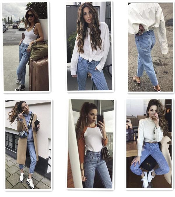 The Best New Fashion High Waist Boyfriend Jeans Women Casual Straight Jean Online - Hplify