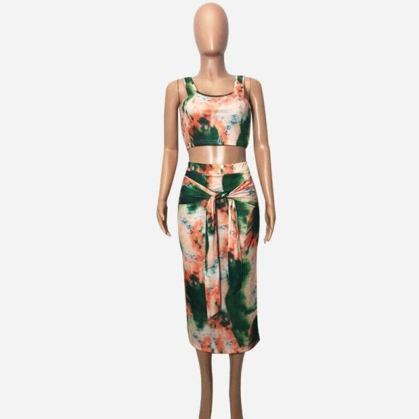 The Best New Fashion Sexy Women Summer Crop Top + Slim Fit Short Skirt Bodycon Cocktail Party Beach 2Pcs Set Dress Online - Source Silk