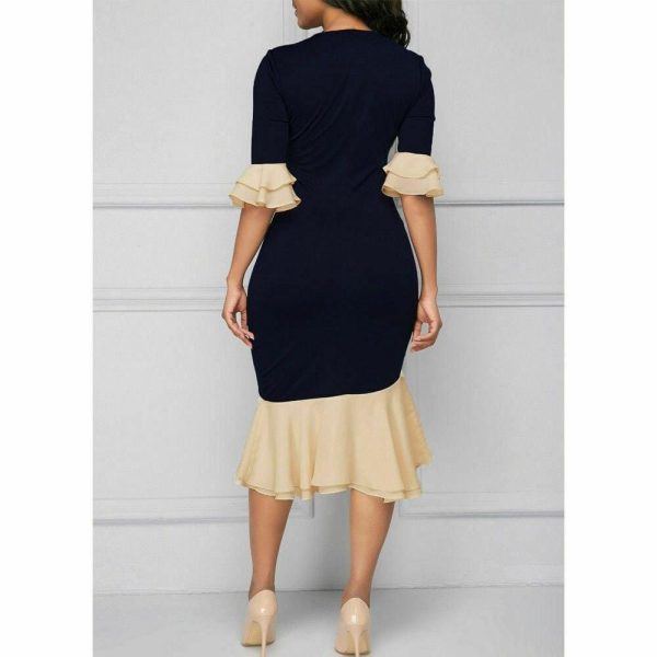 The Best New Fashion Women Lace Tie Up Empire Waist Cloth Splicing Girdling Party Dress High Waist Pencil Dresses Online - Source Silk
